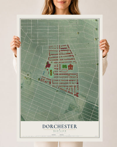 Map of Dorchester, Maryland, 24 x 36 inch unframed archival matte print