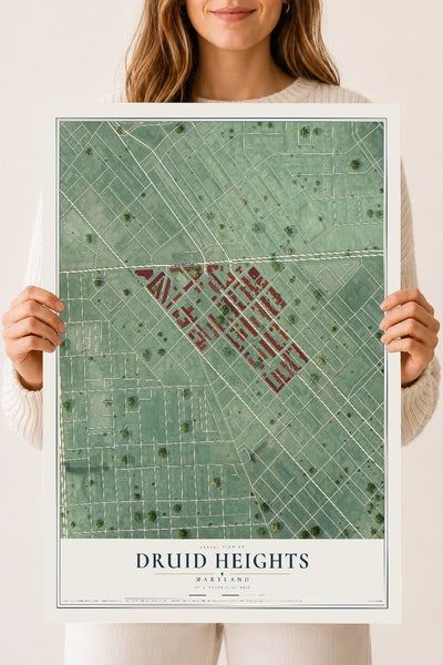 Map of Druid Heights, Maryland, 18 x 24 inch unframed archival matte print