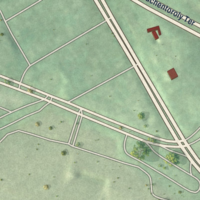 Second close-up of the map of Druid Hill Park, Maryland print showing more streets and buildings