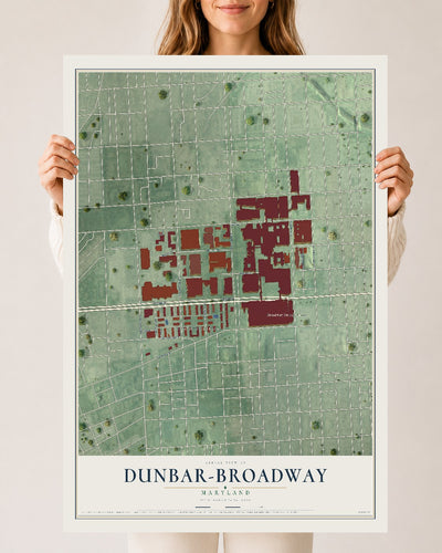 Map of Dunbar-Broadway, Maryland, 24 x 36 inch unframed archival matte print