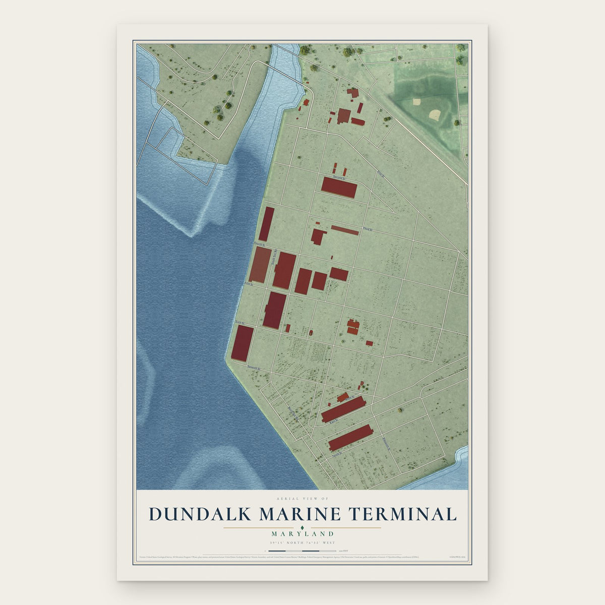 Dundalk Marine Terminal, Maryland map print, the full design