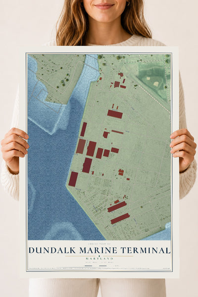 Map of Dundalk Marine Terminal, Maryland, 18 x 24 inch unframed archival matte print