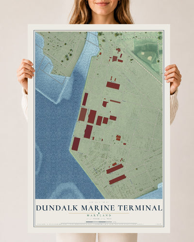 Map of Dundalk Marine Terminal, Maryland, 24 x 36 inch unframed archival matte print