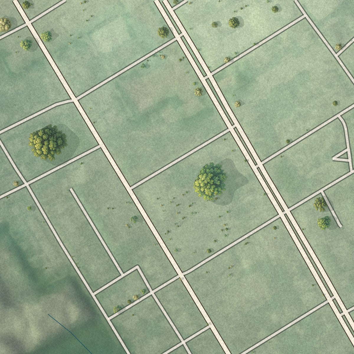 Second close-up of the map of East Arlington, Maryland print showing more streets and buildings