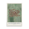 Map of East Baltimore Midway, Maryland, 12 x 18 inch unframed archival matte print