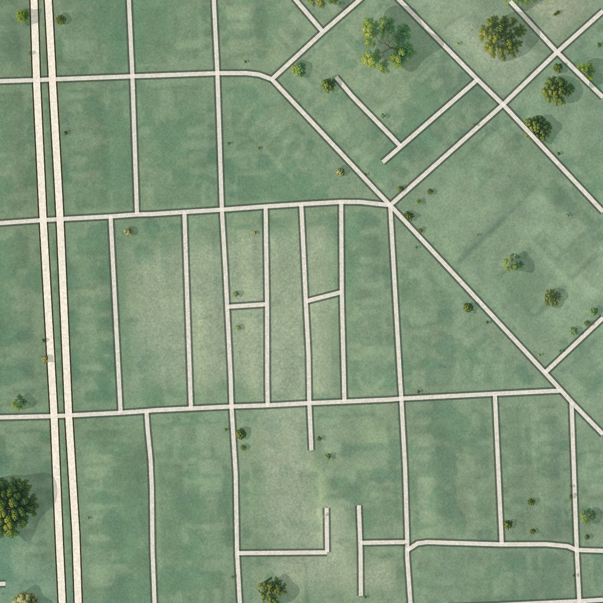 Second close-up of the map of Easterwood, Maryland print showing more streets and buildings