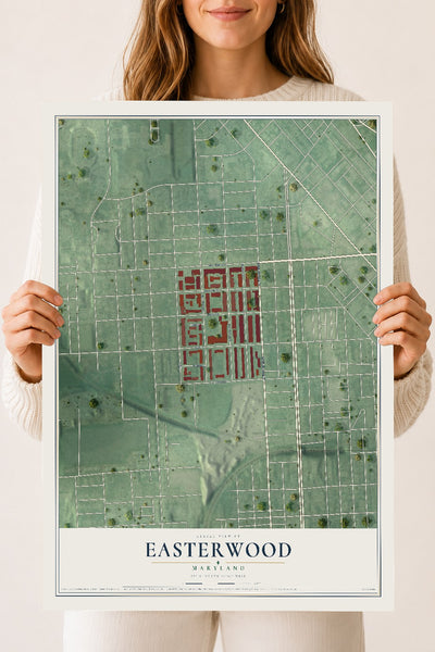 Map of Easterwood, Maryland, 18 x 24 inch unframed archival matte print