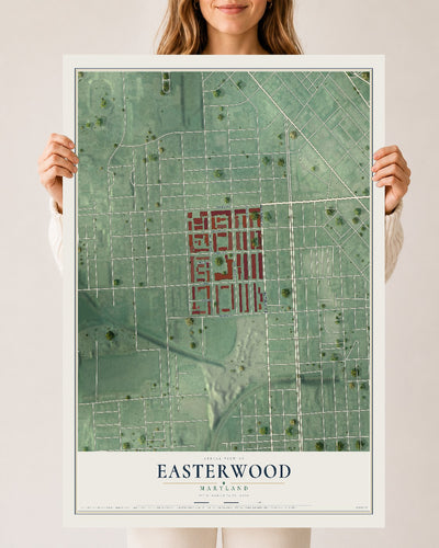 Map of Easterwood, Maryland, 24 x 36 inch unframed archival matte print