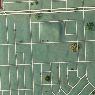 Second close-up of the map of Edmondson Village, Maryland print showing more streets and buildings