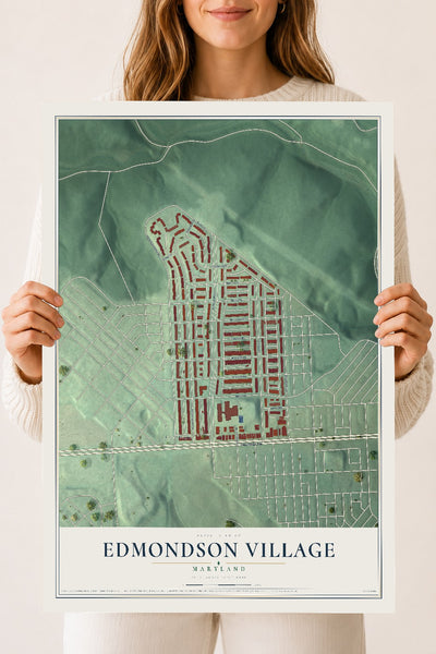 Map of Edmondson Village, Maryland, 18 x 24 inch unframed archival matte print