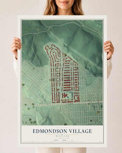 Map of Edmondson Village, Maryland, 24 x 36 inch unframed archival matte print