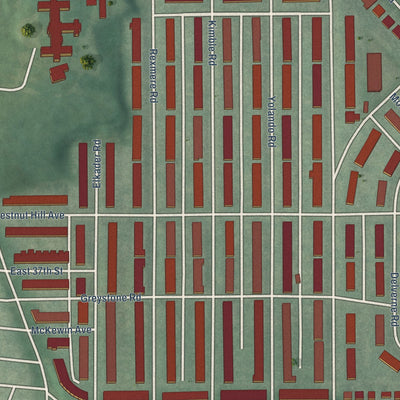 Second close-up of the map of Ednor Gardens-Lakeside, Maryland print showing more streets and buildings