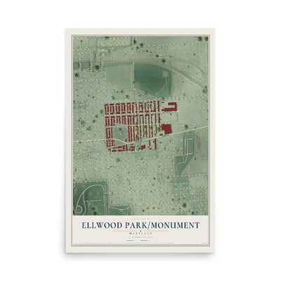 Map of Ellwood Park-Monument, Maryland, 12 x 18 inch unframed archival matte print