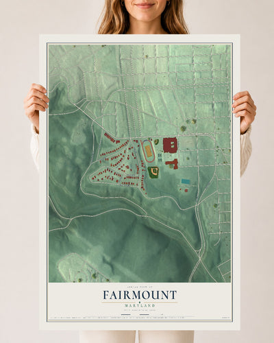 Map of Fairmount, Maryland, 24 x 36 inch unframed archival matte print