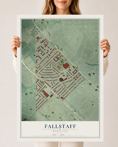 Map of Fallstaff, Maryland, 24 x 36 inch unframed archival matte print