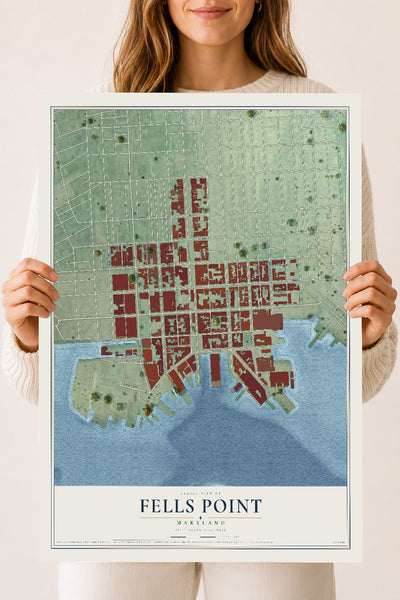 Map of Fells Point, Maryland, 18 x 24 inch unframed archival matte print