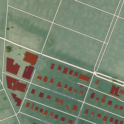 Second close-up of the map of Forest Park, Maryland print showing more streets and buildings