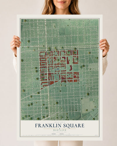 Map of Franklin Square, Maryland, 24 x 36 inch unframed archival matte print