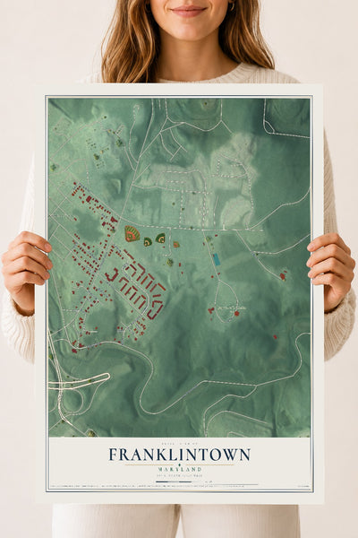 Map of Franklintown, Maryland, 18 x 24 inch unframed archival matte print