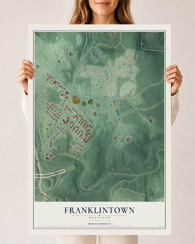 Map of Franklintown, Maryland, 24 x 36 inch unframed archival matte print
