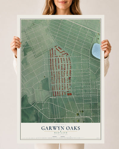Map of Garwyn Oaks, Maryland, 24 x 36 inch unframed archival matte print