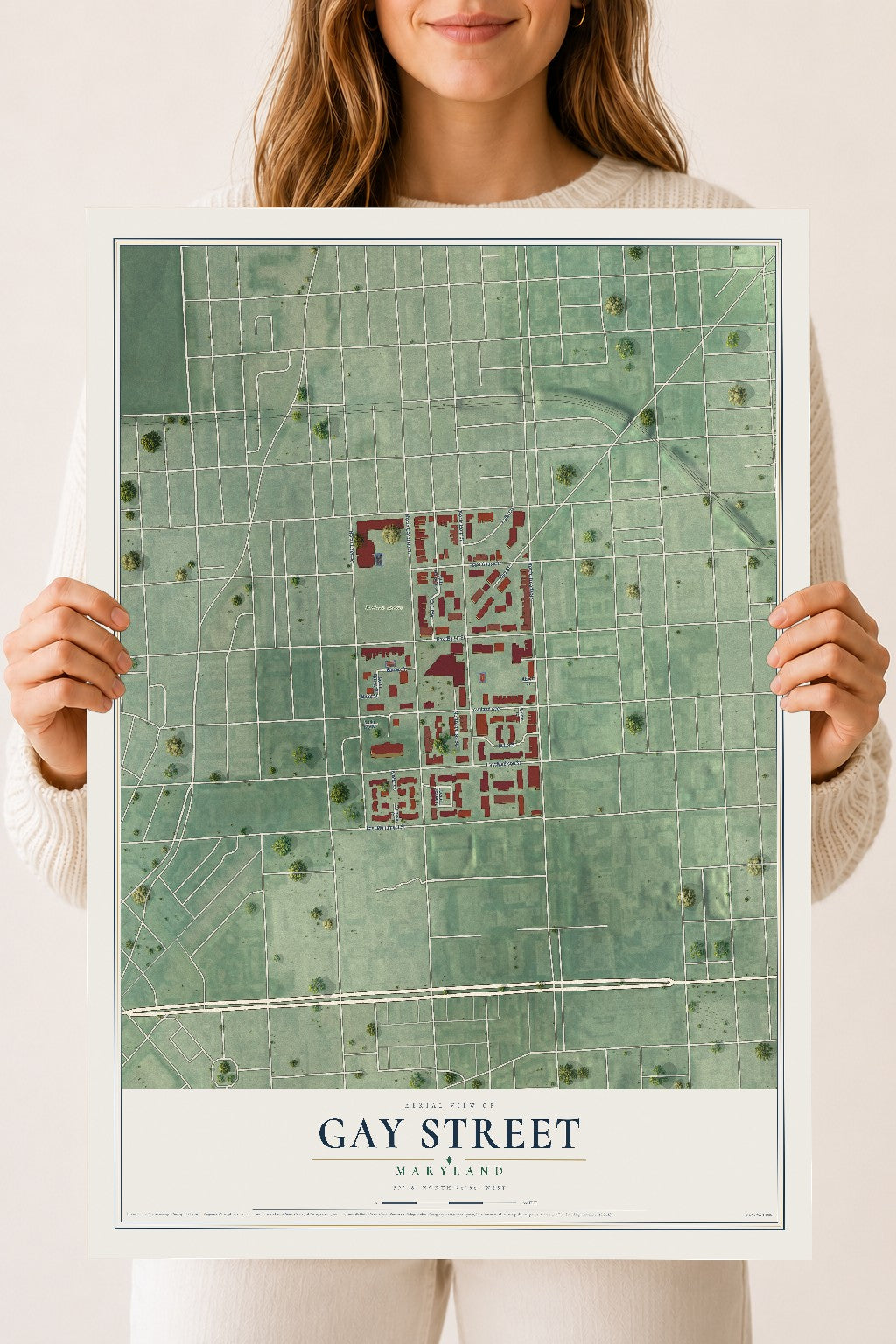 Map of Gay Street, Maryland, 18 x 24 inch unframed archival matte print