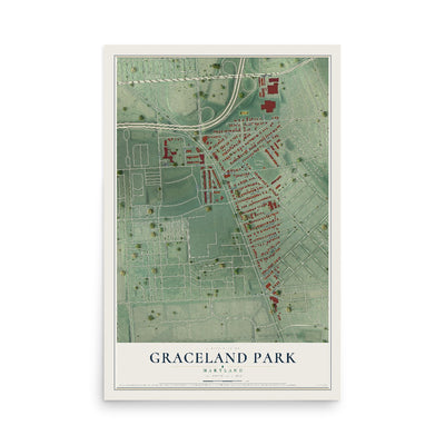 Map of Graceland Park, Maryland, 12 x 18 inch unframed archival matte print