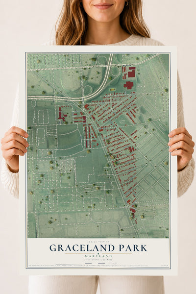 Map of Graceland Park, Maryland, 18 x 24 inch unframed archival matte print