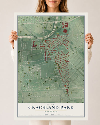 Map of Graceland Park, Maryland, 24 x 36 inch unframed archival matte print
