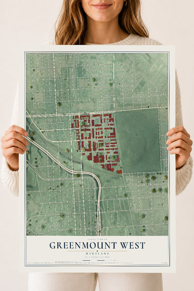Map of Greenmount West, Maryland, 18 x 24 inch unframed archival matte print