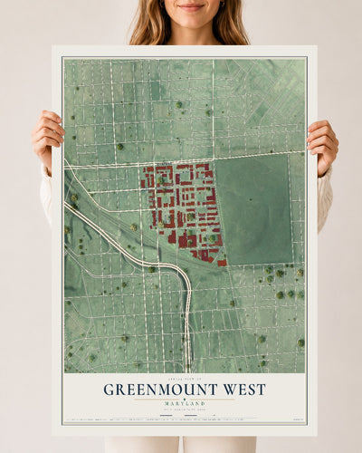Map of Greenmount West, Maryland, 24 x 36 inch unframed archival matte print