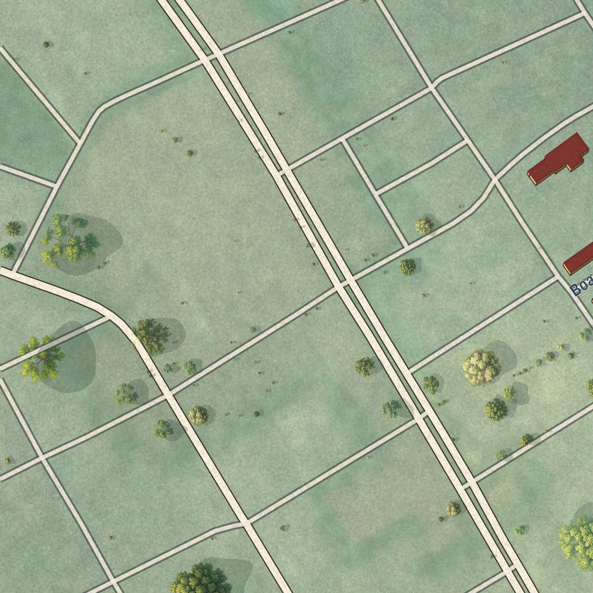 Second close-up of the map of Greenspring, Maryland print showing more streets and buildings