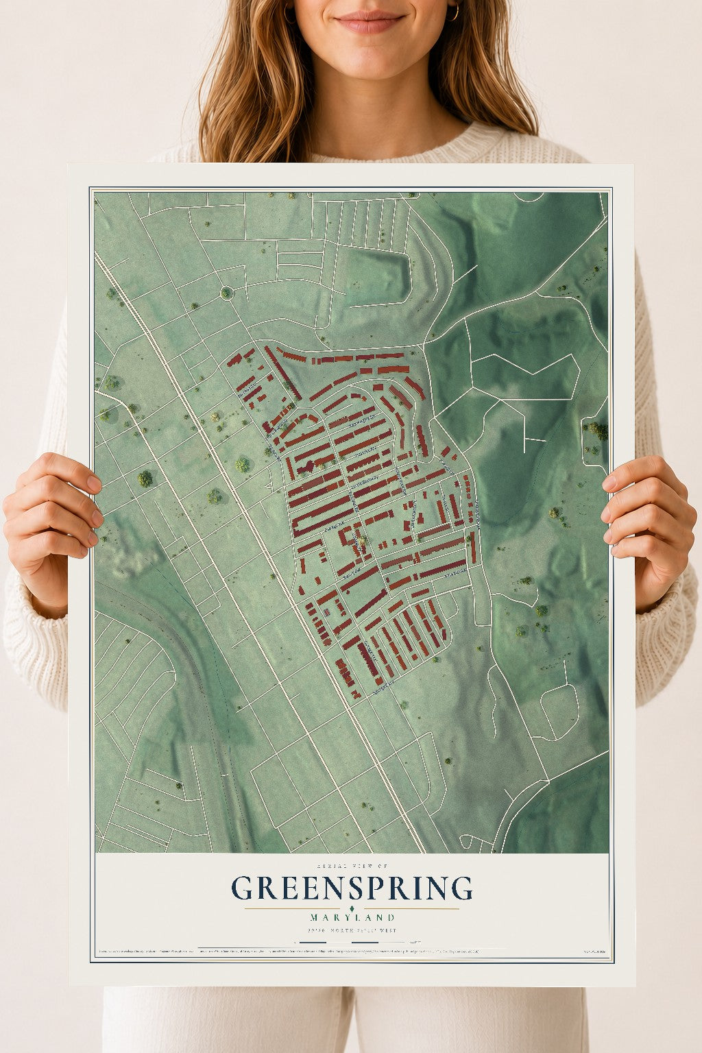 Map of Greenspring, Maryland, 18 x 24 inch unframed archival matte print