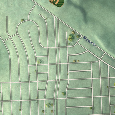 Close-up of the map of Gwynns Falls-Leakin Park, Maryland print showing street and building detail