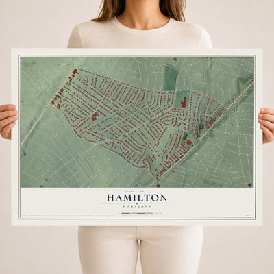 Map of Hamilton, Maryland, 18 x 24 inch unframed archival matte print