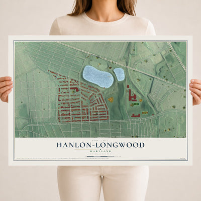 Map of Hanlon-Longwood, Maryland, 18 x 24 inch unframed archival matte print
