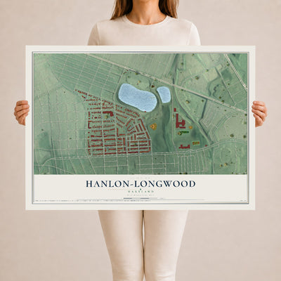 Map of Hanlon-Longwood, Maryland, 24 x 36 inch unframed archival matte print