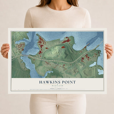 Map of Hawkins Point, Maryland, 12 x 18 inch unframed archival matte print