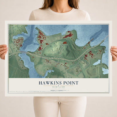 Map of Hawkins Point, Maryland, 18 x 24 inch unframed archival matte print