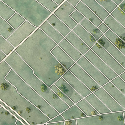 Close-up of the map of Herring Run Park, Maryland print showing street and building detail