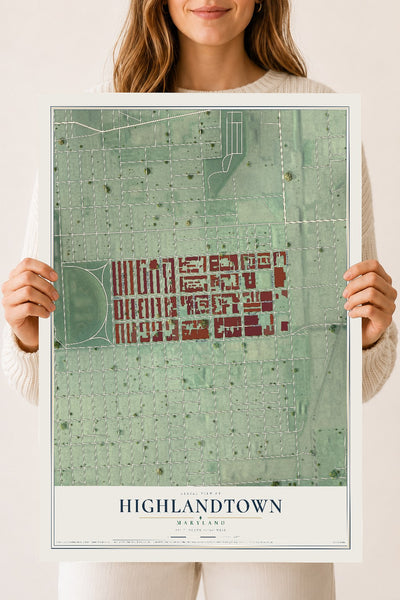 Map of Highlandtown, Maryland, 18 x 24 inch unframed archival matte print