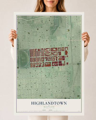 Map of Highlandtown, Maryland, 24 x 36 inch unframed archival matte print
