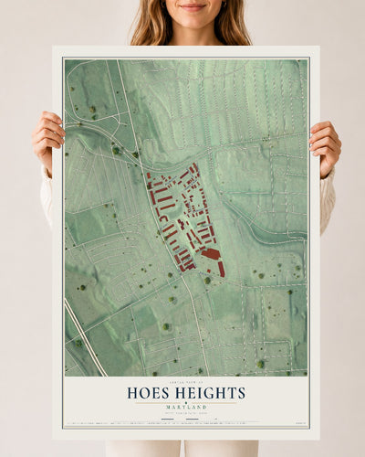 Map of Hoes Heights, Maryland, 24 x 36 inch unframed archival matte print