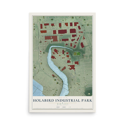 Map of Holabird Industrial Park, Maryland, 12 x 18 inch unframed archival matte print