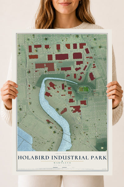 Map of Holabird Industrial Park, Maryland, 18 x 24 inch unframed archival matte print