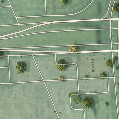 Second close-up of the map of Hollins Market, Maryland print showing more streets and buildings