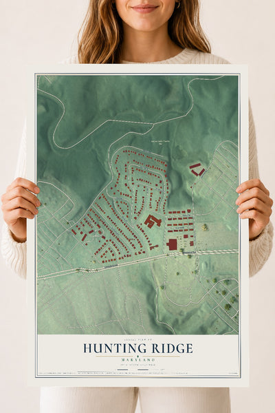 Map of Hunting Ridge, Maryland, 18 x 24 inch unframed archival matte print