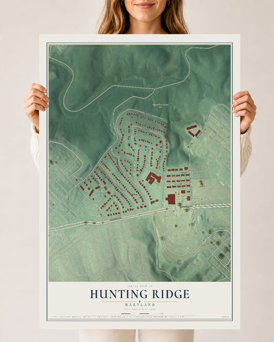 Map of Hunting Ridge, Maryland, 24 x 36 inch unframed archival matte print