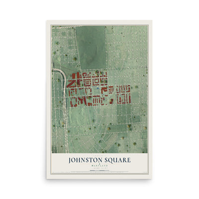 Map of Johnston Square, Maryland, 12 x 18 inch unframed archival matte print