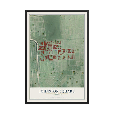 Map of Johnston Square, Maryland, 12 x 18 inch print in a black wood frame